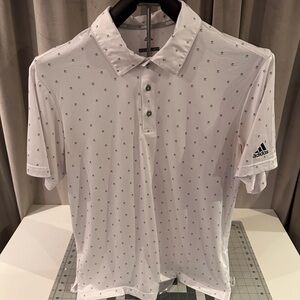 Adidas White Polo with Pinetree Pattern